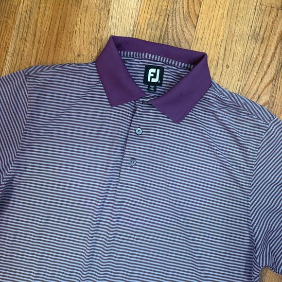 FootJoy Other - FootJoy FJ Iverness Club ProDry Golf Polo Shirt Purple Striped M Athleisure